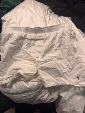 Polo by Ralph Lauren White Cotton Boxer Briefs with Navy Pony